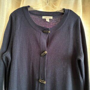 Navy Sweater Jacket, knee length